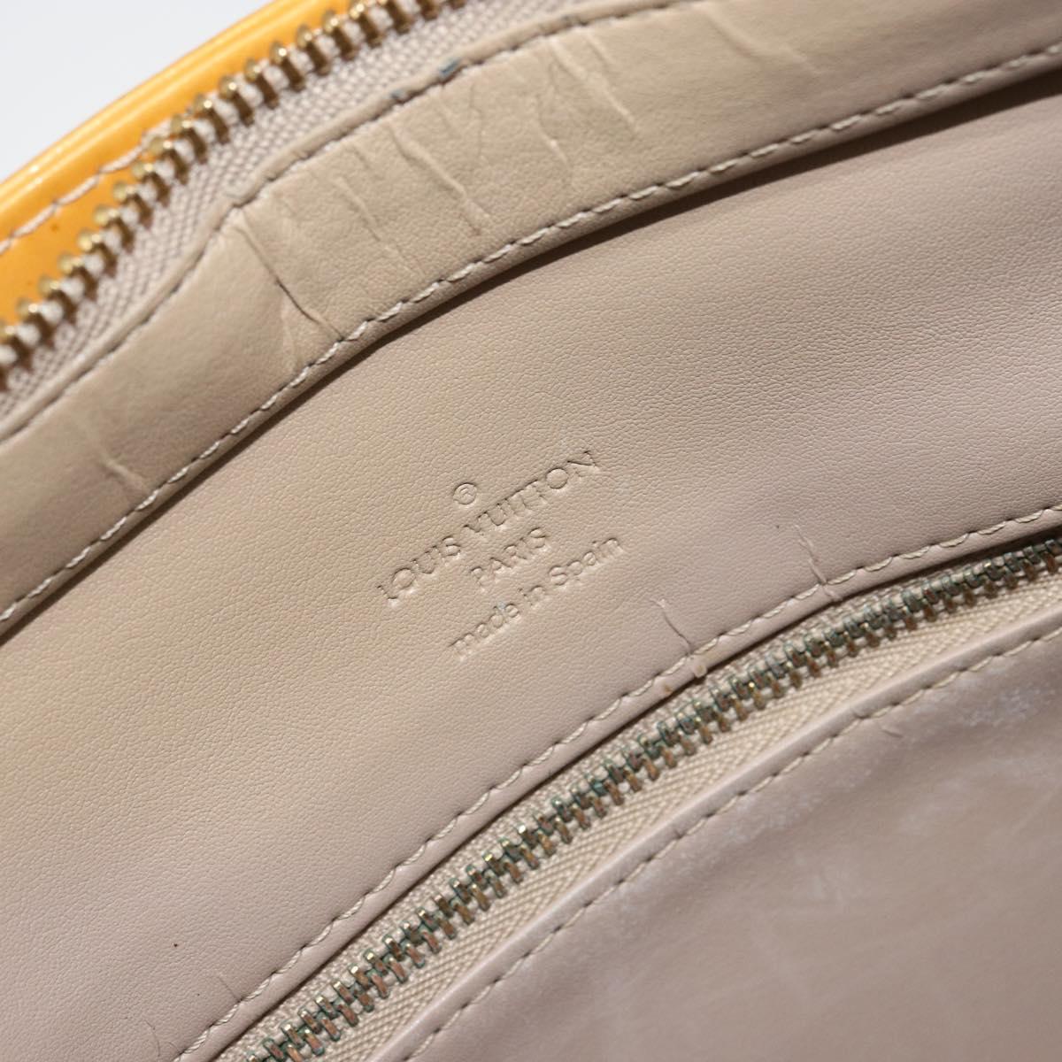 LOUIS VUITTON Monogram Vernis Houston Hand Bag Beige M91004 LV Auth 156696