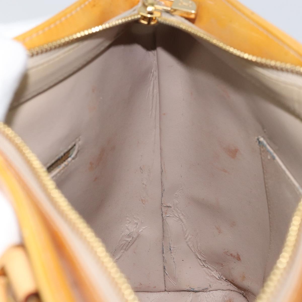 LOUIS VUITTON Monogram Vernis Houston Hand Bag Beige M91004 LV Auth 156696