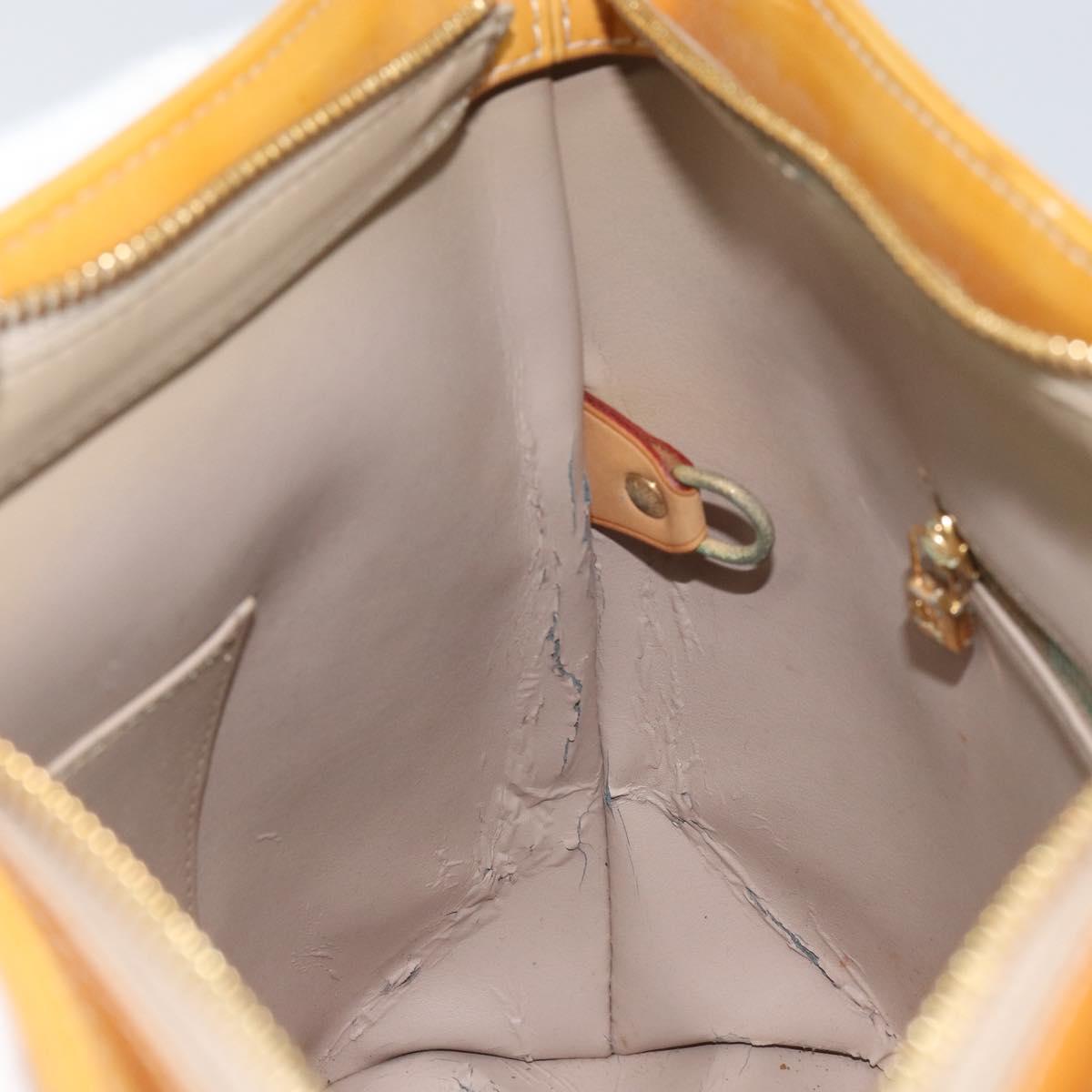 LOUIS VUITTON Monogram Vernis Houston Hand Bag Beige M91004 LV Auth 156696