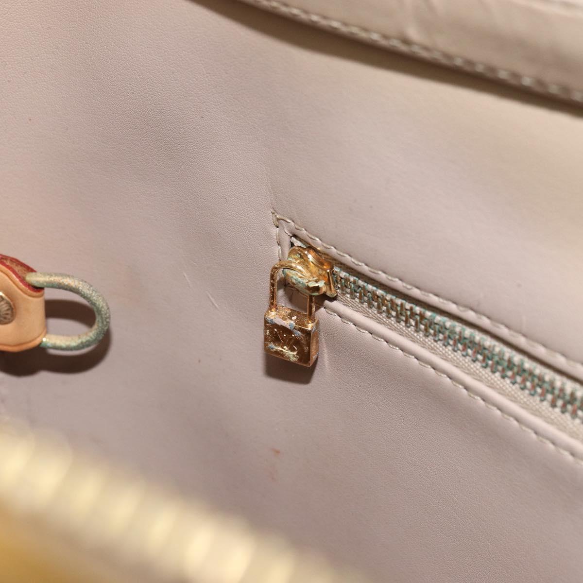 LOUIS VUITTON Monogram Vernis Houston Hand Bag Beige M91004 LV Auth 156696