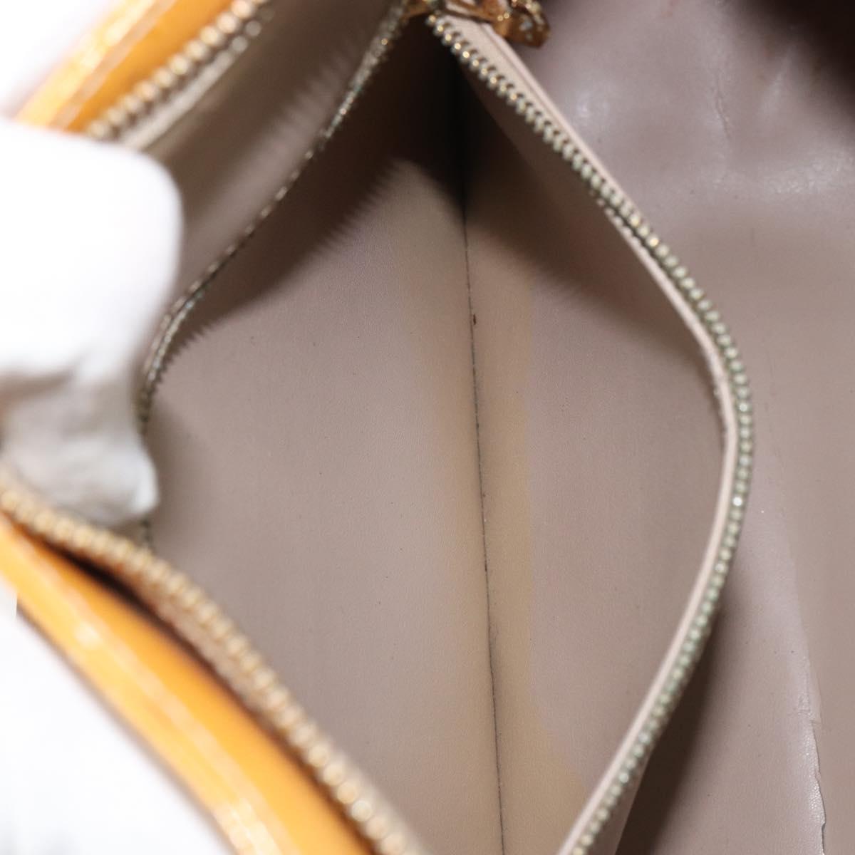 LOUIS VUITTON Monogram Vernis Houston Hand Bag Beige M91004 LV Auth 156696