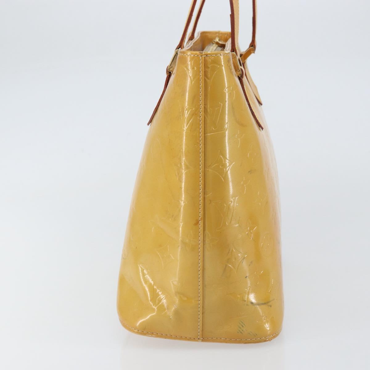 LOUIS VUITTON Monogram Vernis Houston Hand Bag Beige M91004 LV Auth 156696