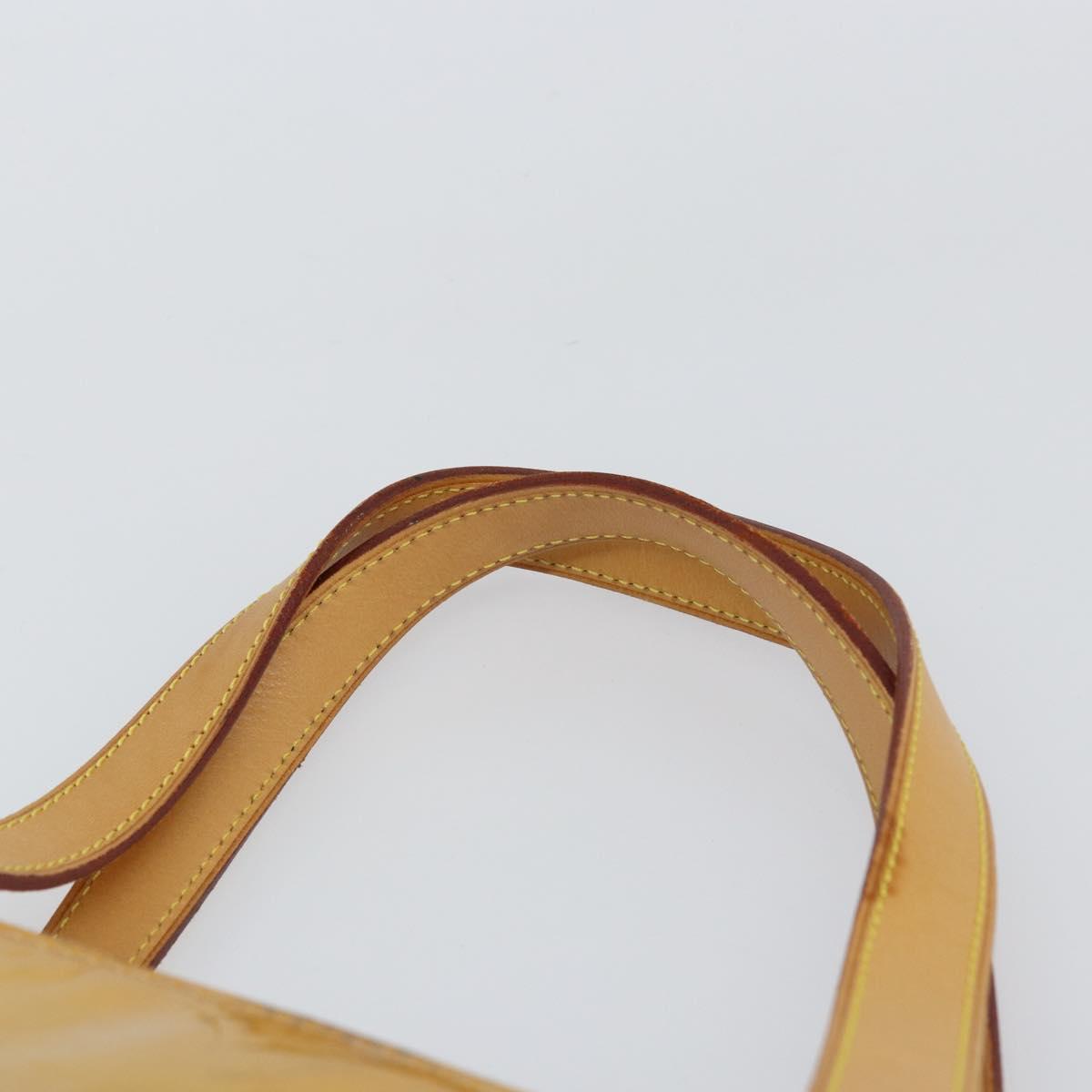 LOUIS VUITTON Monogram Vernis Houston Hand Bag Beige M91004 LV Auth 156696