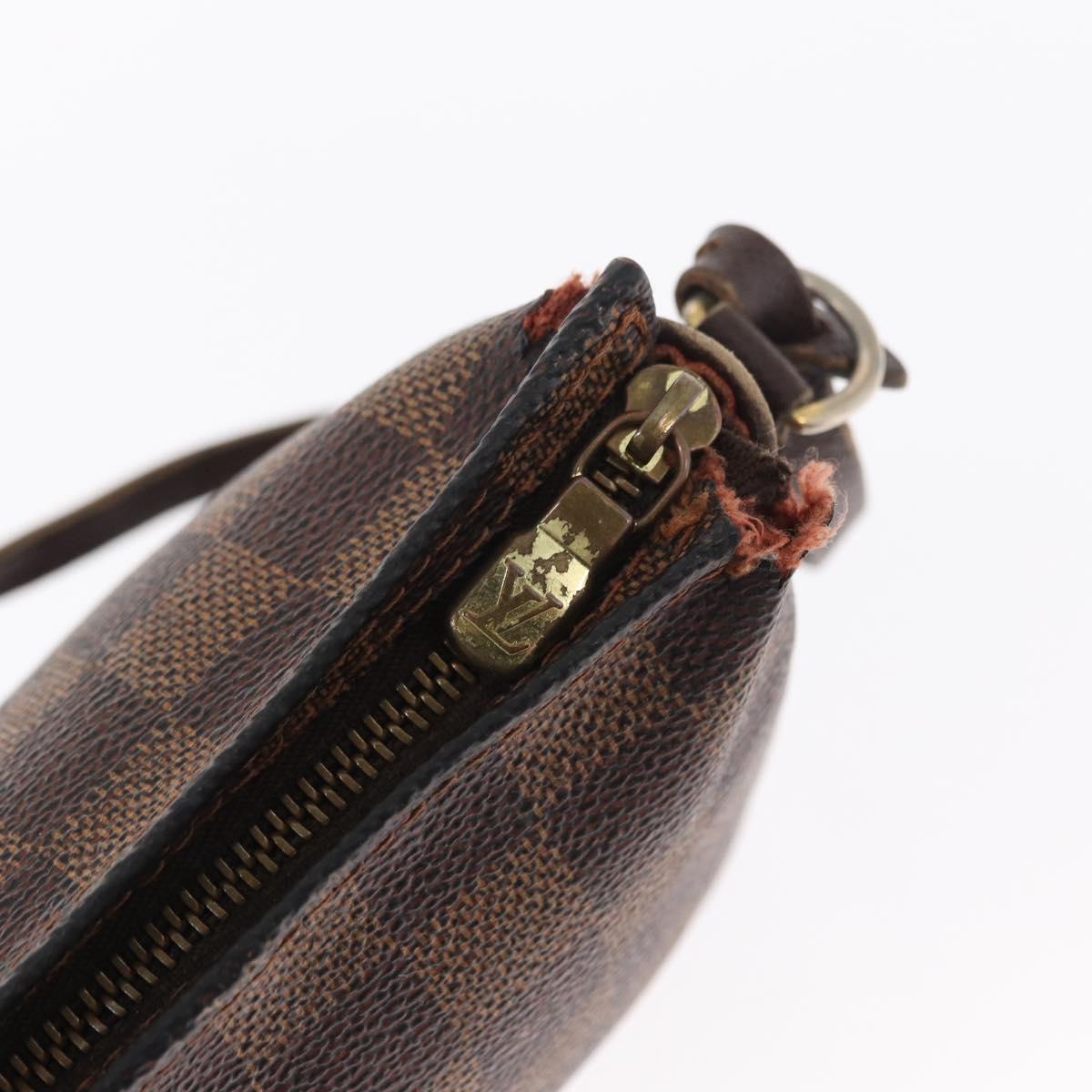 LOUIS VUITTON Damier Ebene Trousse Makeup Pouch N51982 LV Auth 156698