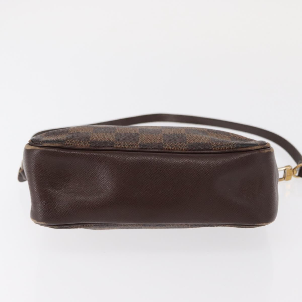 LOUIS VUITTON Damier Ebene Trousse Makeup Pouch N51982 LV Auth 156698