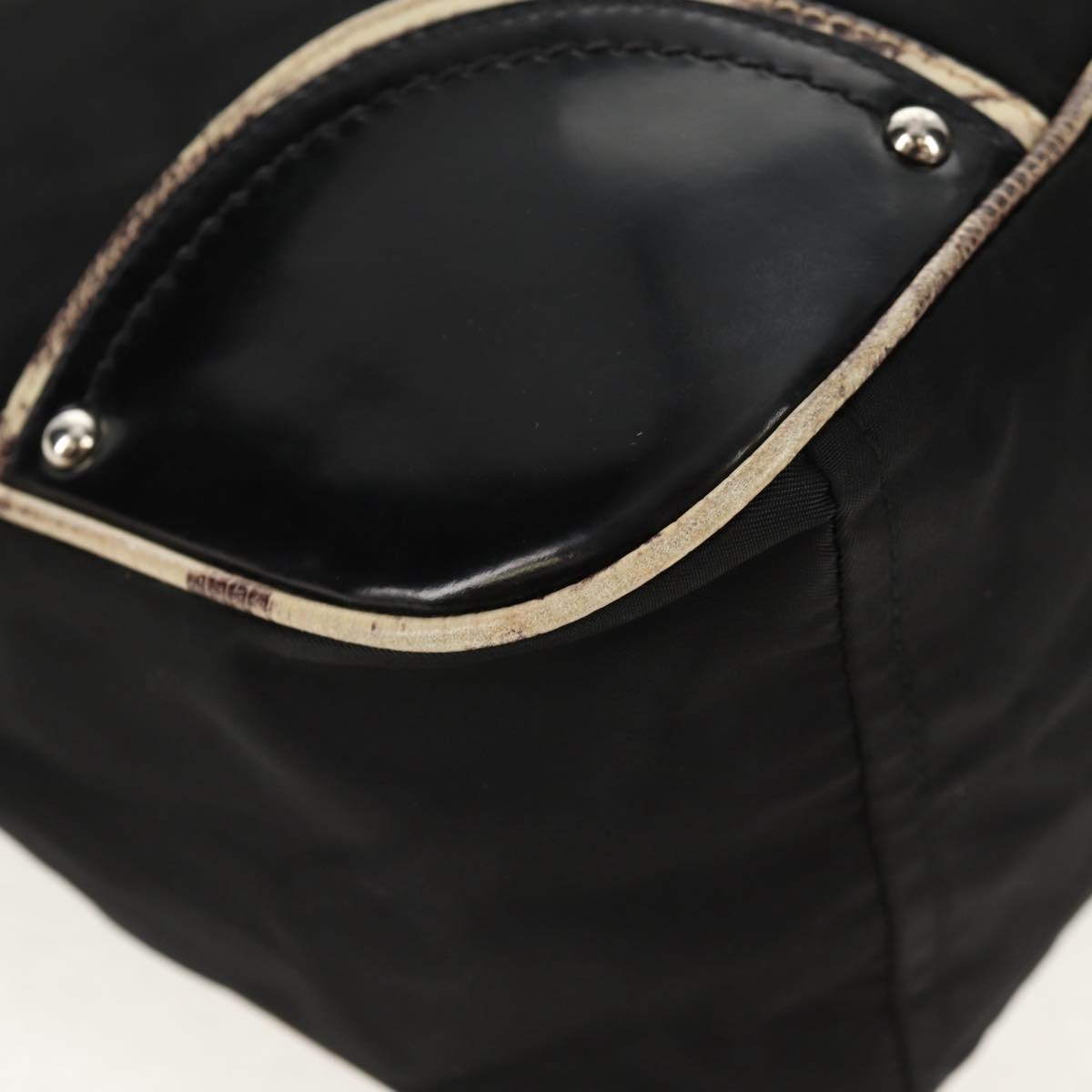 PRADA Shoulder Bag Nylon Black Silver Auth 156706V