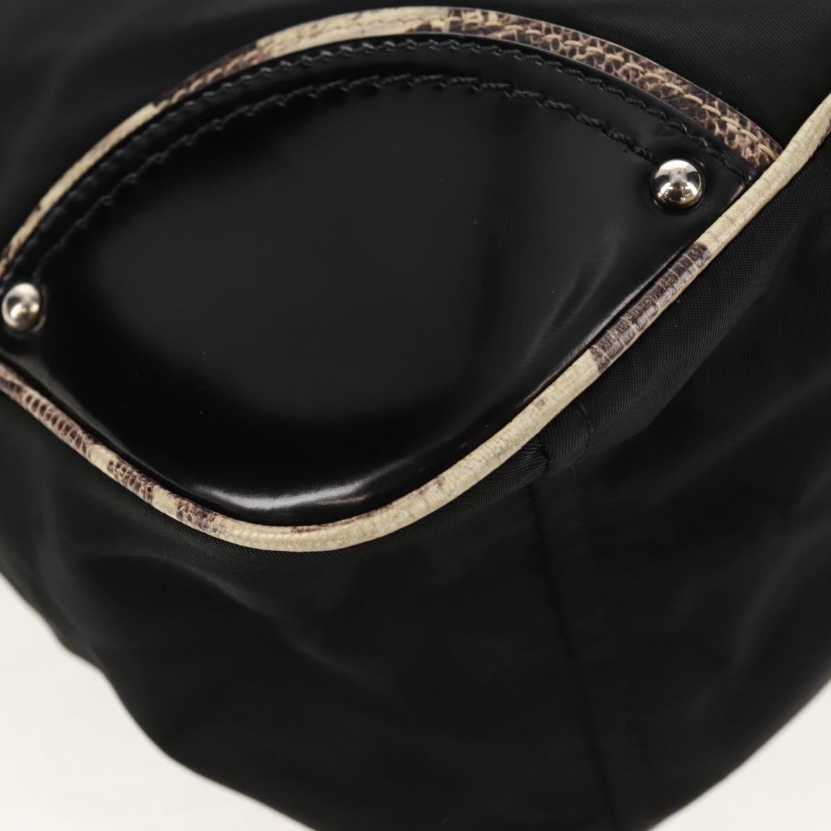 PRADA Shoulder Bag Nylon Black Silver Auth 156706V