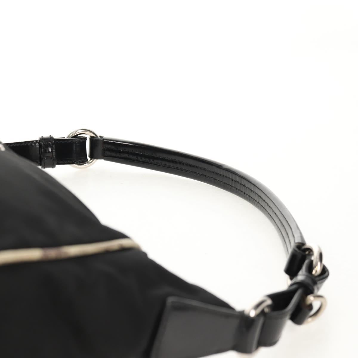 PRADA Shoulder Bag Nylon Black Silver Auth 156706V
