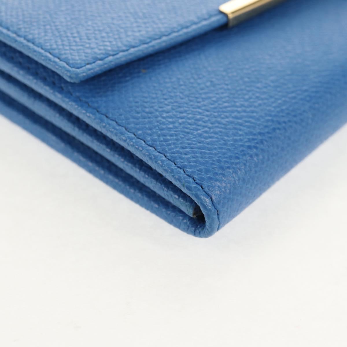 Salvatore Ferragamo Gancini Long Wallet Leather Blue Gold Auth 156708V