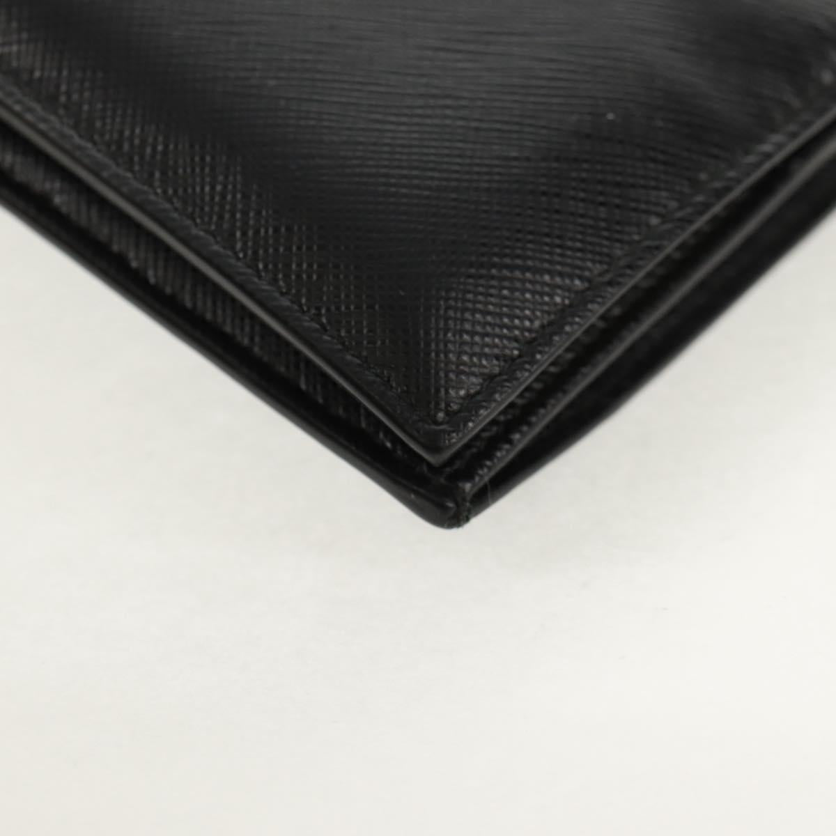 PRADA Wallet Safiano leather Black Auth 156712V