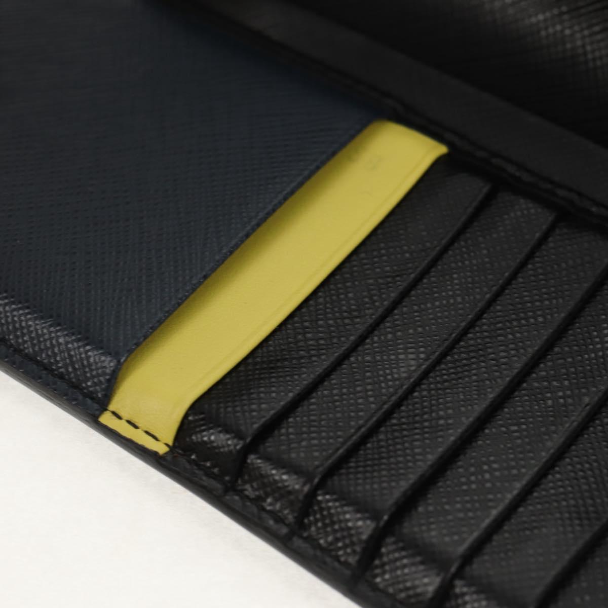 PRADA Wallet Safiano leather Black Auth 156712V