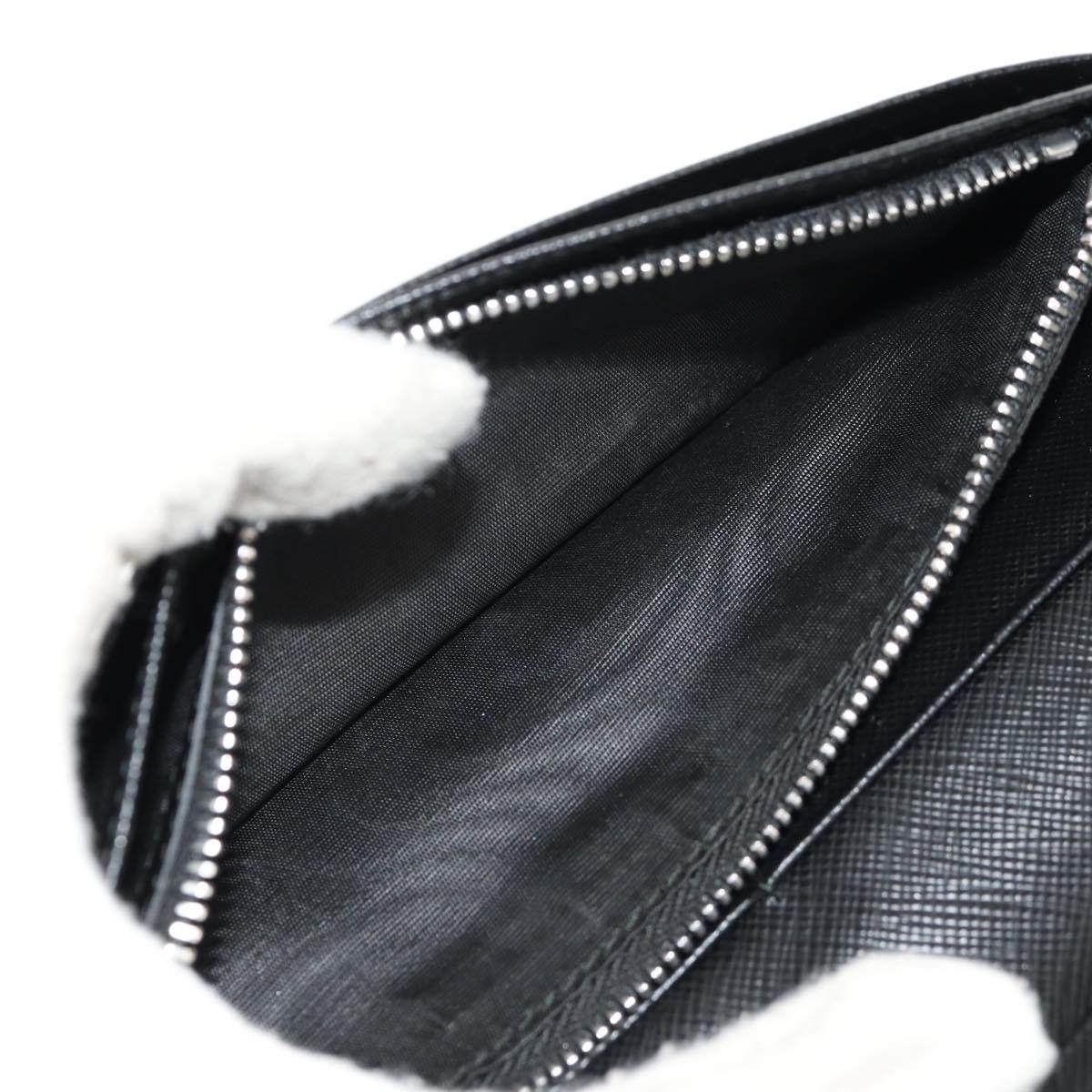 PRADA Wallet Safiano leather Black Auth 156712V