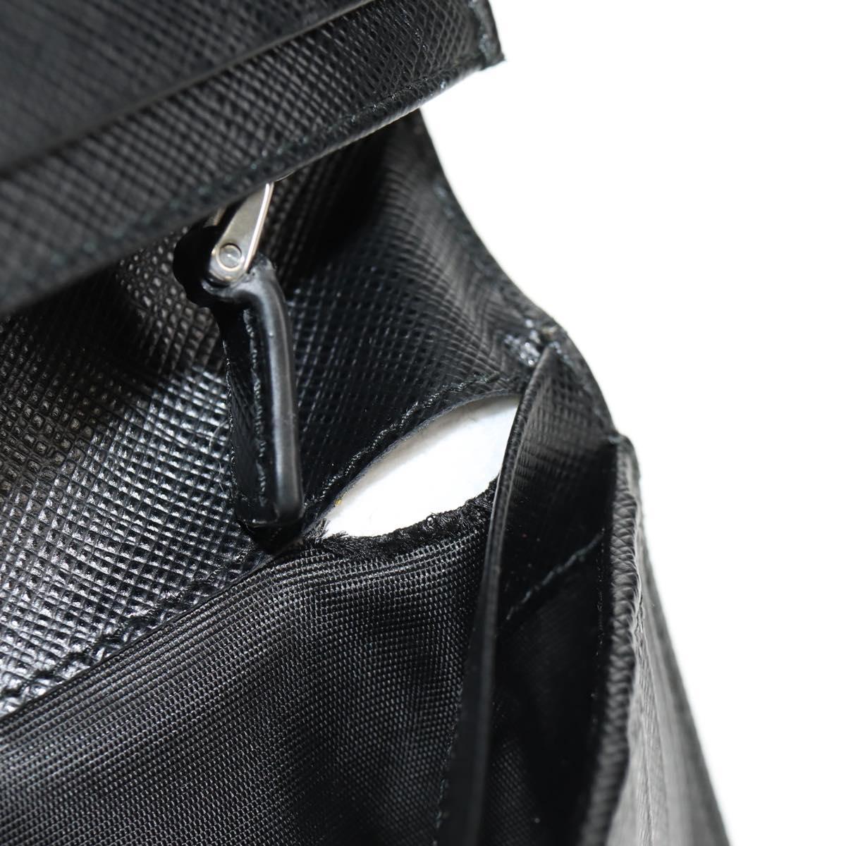 PRADA Wallet Safiano leather Black Auth 156712V