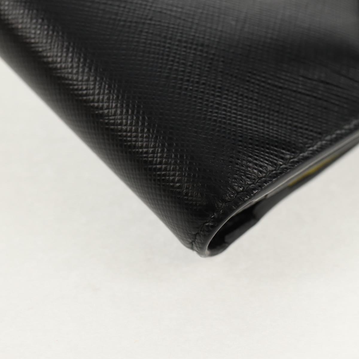 PRADA Wallet Safiano leather Black Auth 156712V