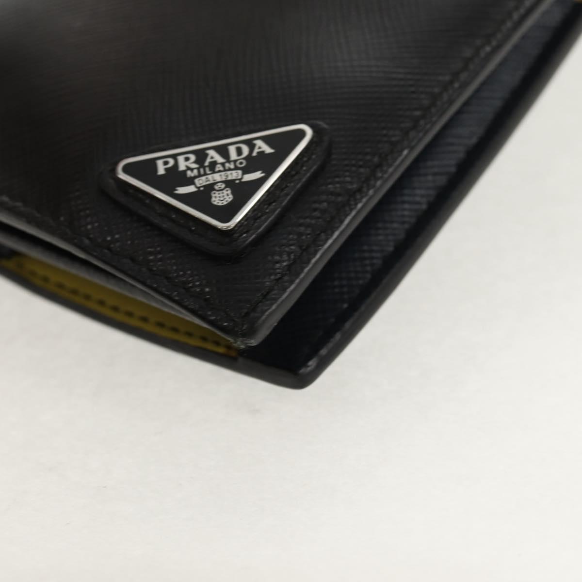 PRADA Wallet Safiano leather Black Auth 156712V