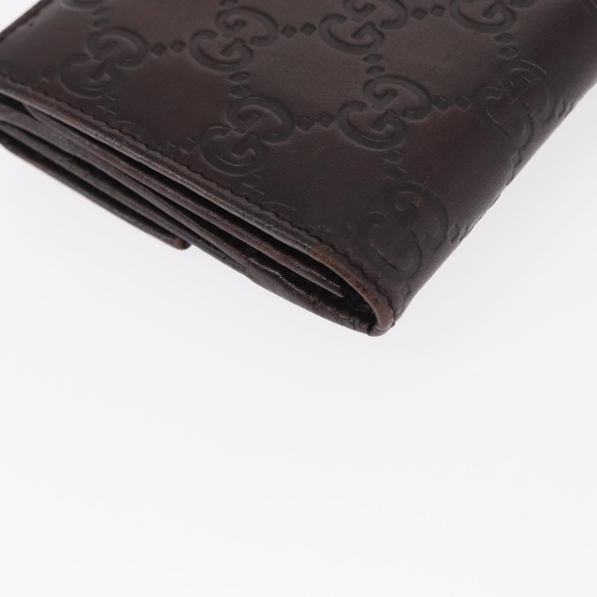 GUCCI GG Canvas Guccissima Long Wallet Leather Brown Gold 112715 Auth 156714