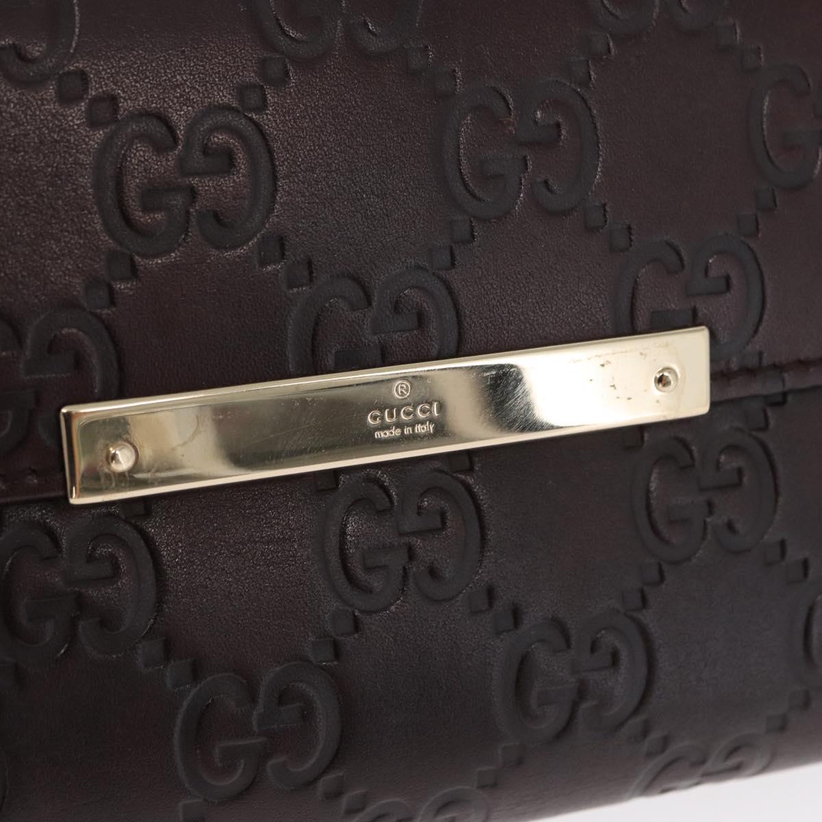 GUCCI GG Canvas Guccissima Long Wallet Leather Brown Gold 112715 Auth 156714