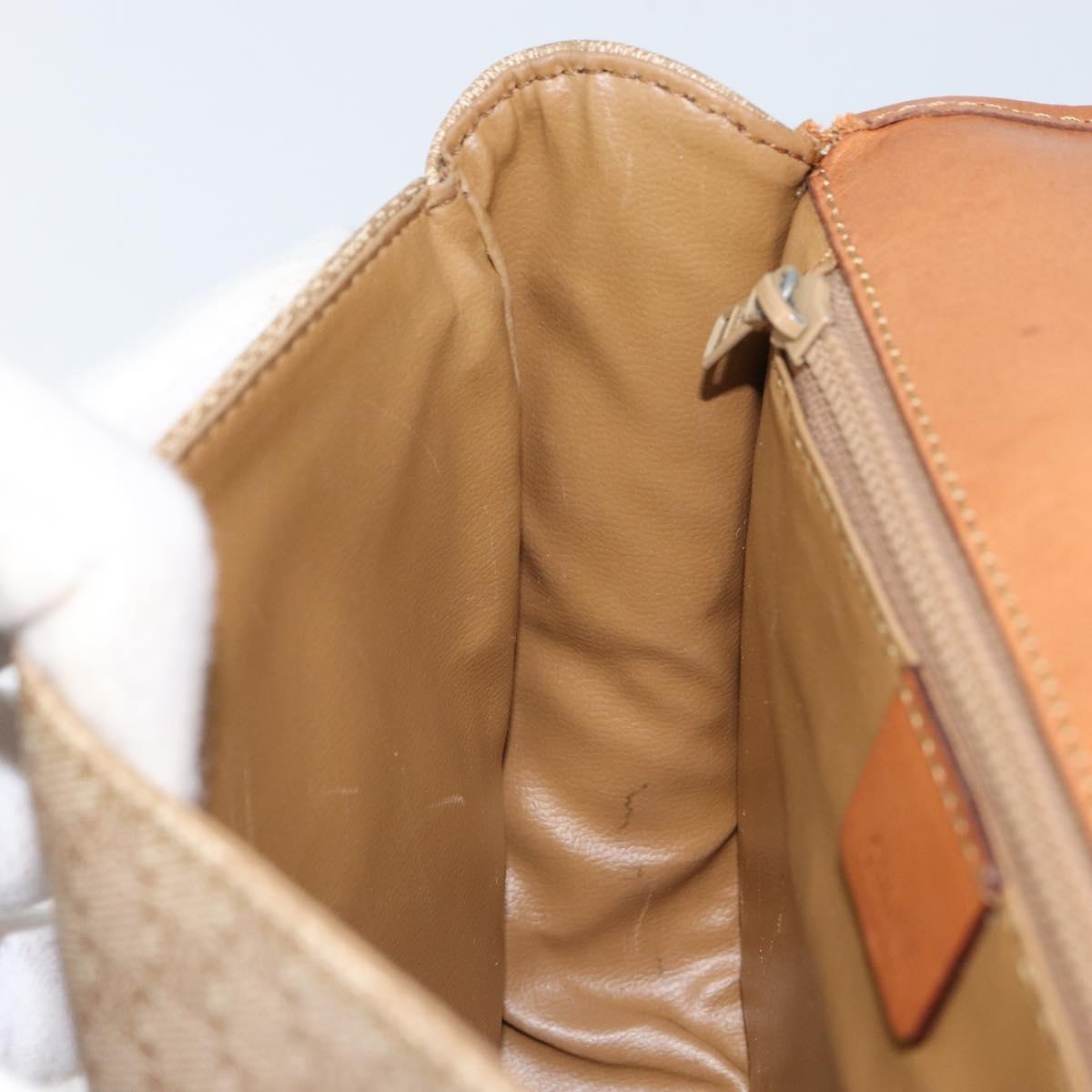 CELINE Macadam Canvas Shoulder Bag PVC Beige Gold Auth 156728