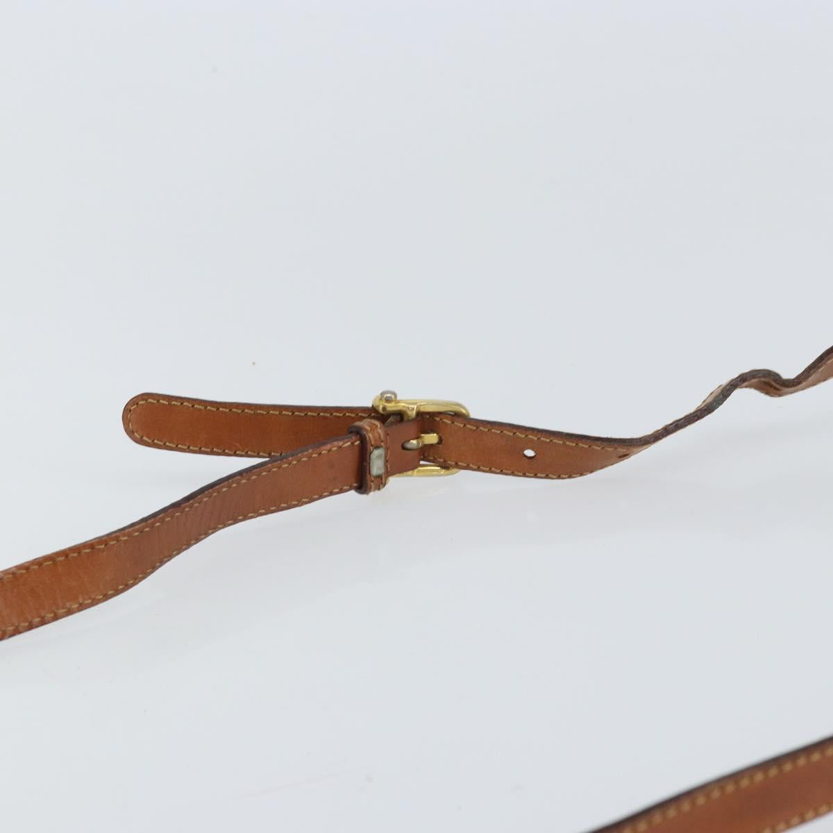 CELINE Macadam Canvas Shoulder Bag PVC Beige Gold Auth 156728