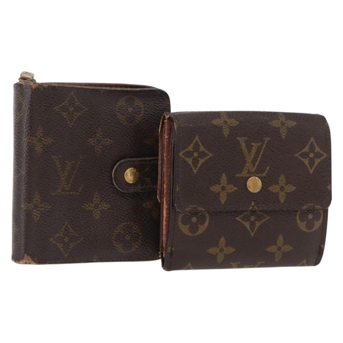 LOUIS VUITTON Monogram Wallet 2 Set LV Auth 156734
