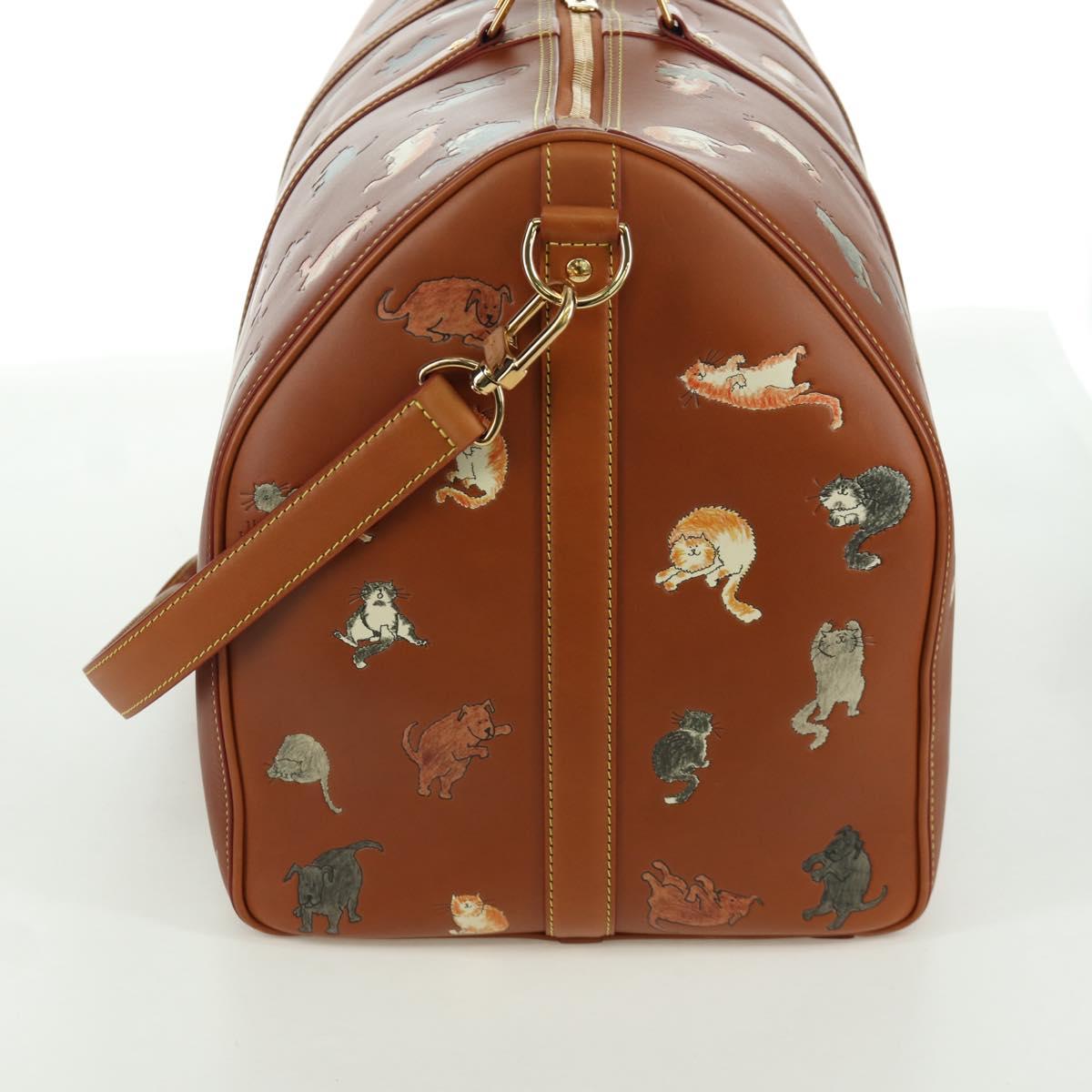 LOUIS VUITTON Catgram Keepall Bandouliere 55 Bag Leather M52951 LV Auth 156736SM