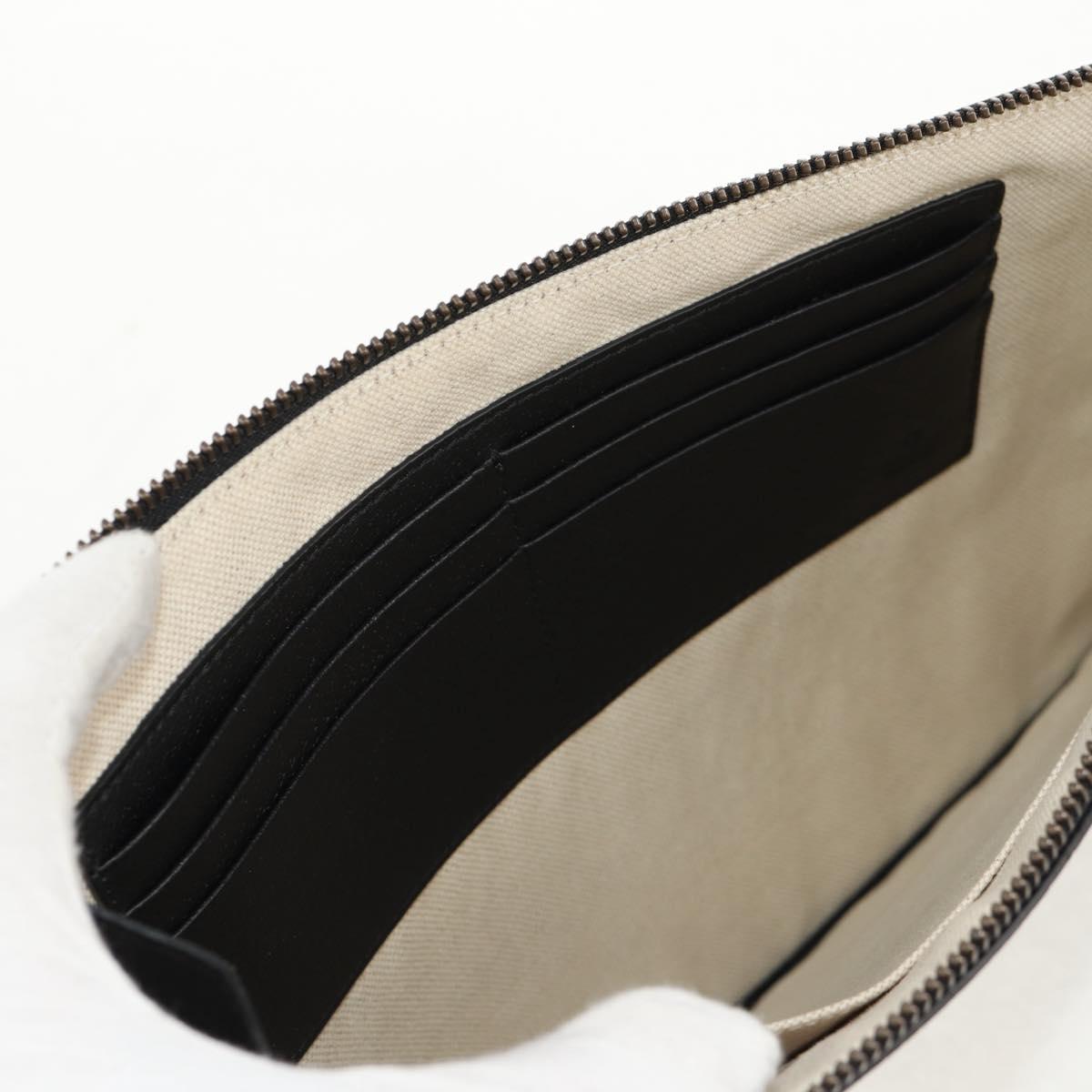 GUCCI GG Marmont Clutch Bag Leather Black 475317 Auth 156740V