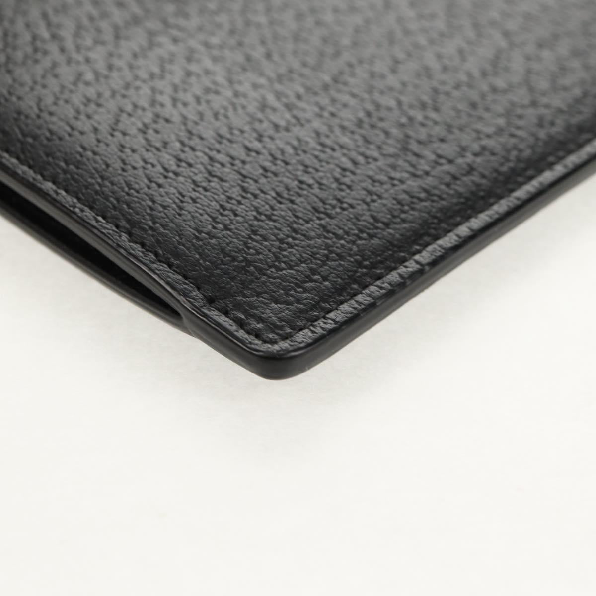 GUCCI GG Marmont Clutch Bag Leather Black 475317 Auth 156740V