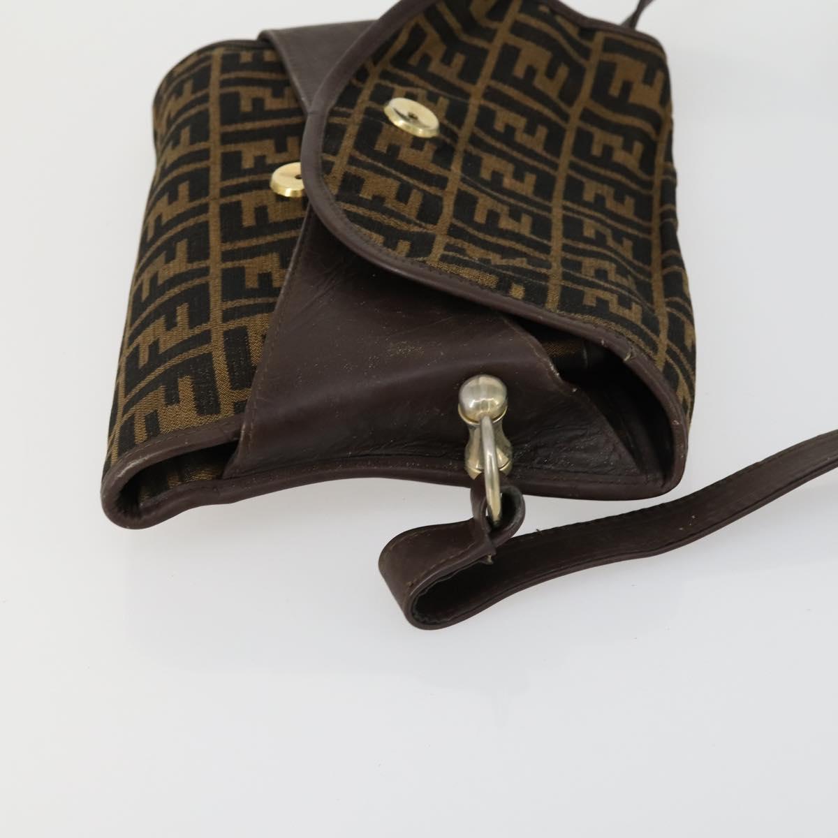 GIVENCHY Fendi Saint Laurent Zucca Canvas Bag PVC 3 Set Brown Black Auth 156745