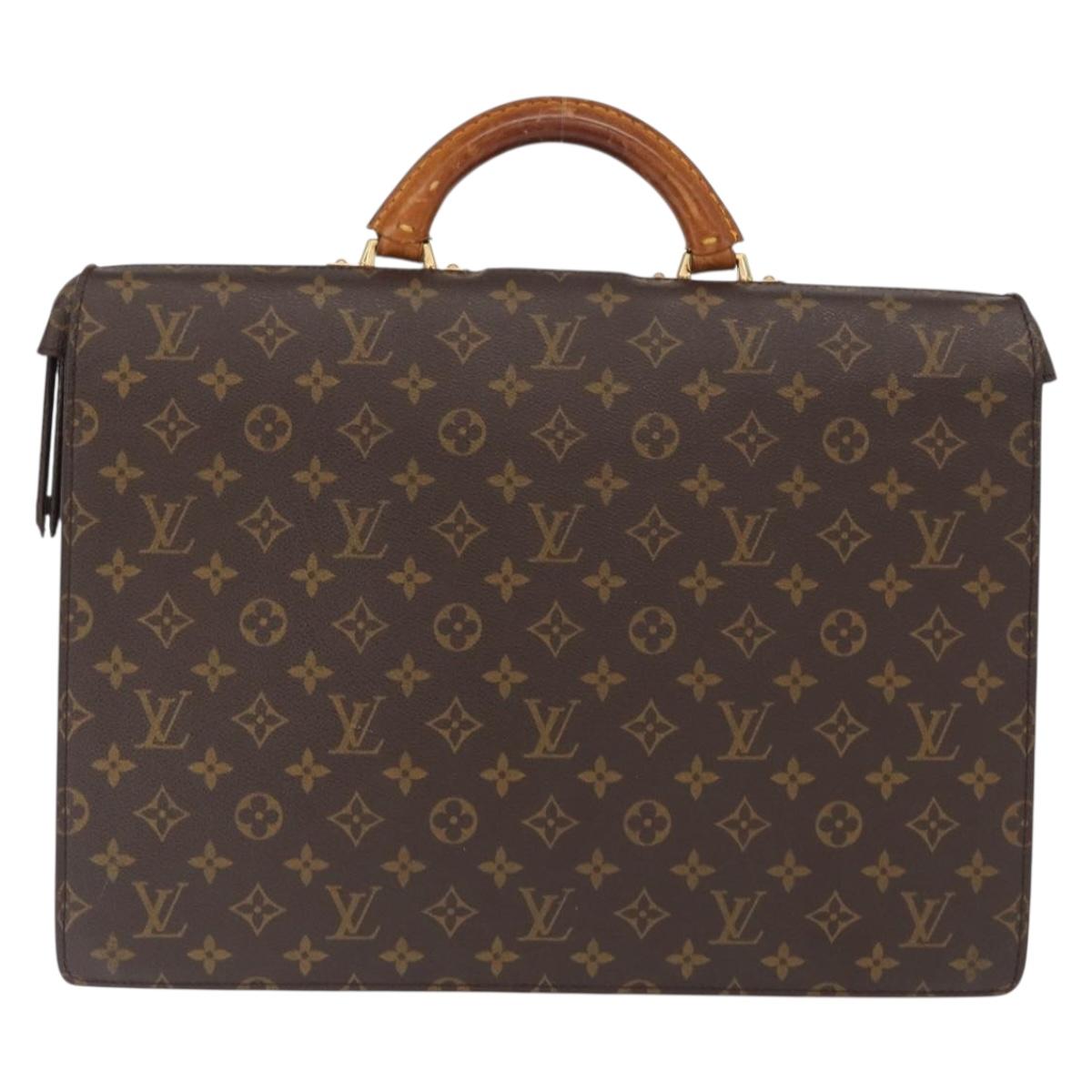 LOUIS VUITTON Monogram Serviette Fermoir Business Bag M53305 Auth 156768