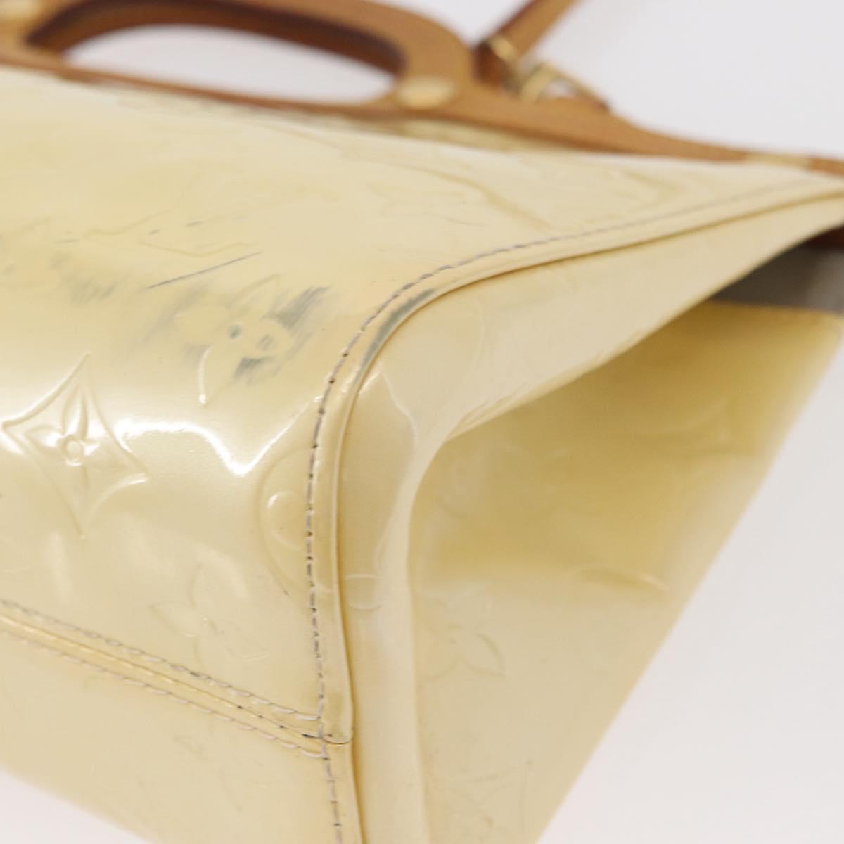 LOUIS VUITTON Monogram Vernis Roxbury Drive Hand Bag Perle M91374 LV Auth 156779