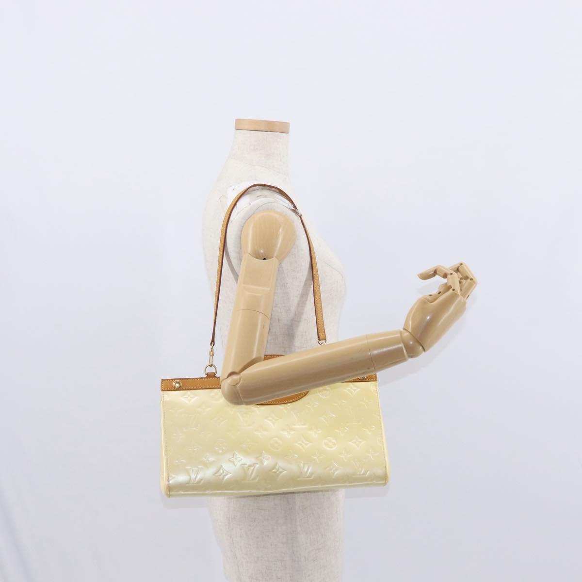 LOUIS VUITTON Monogram Vernis Roxbury Drive Hand Bag Perle M91374 LV Auth 156779