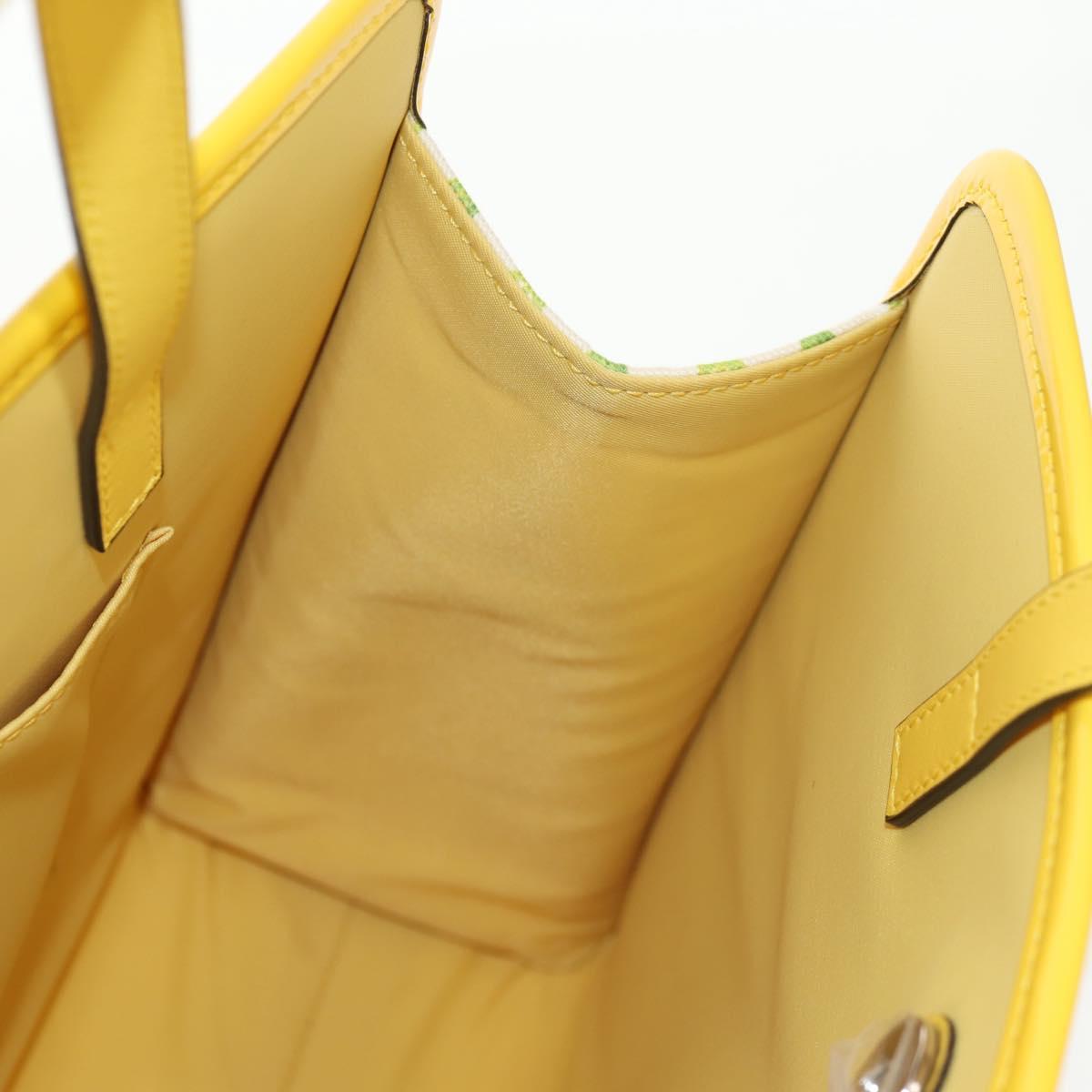 GUCCI Tote Bag Canvas Yellow Silver 605614 Auth 156781M