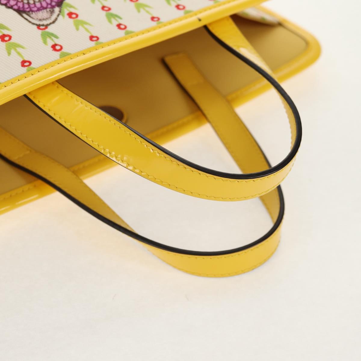 GUCCI Tote Bag Canvas Yellow Silver 605614 Auth 156781M