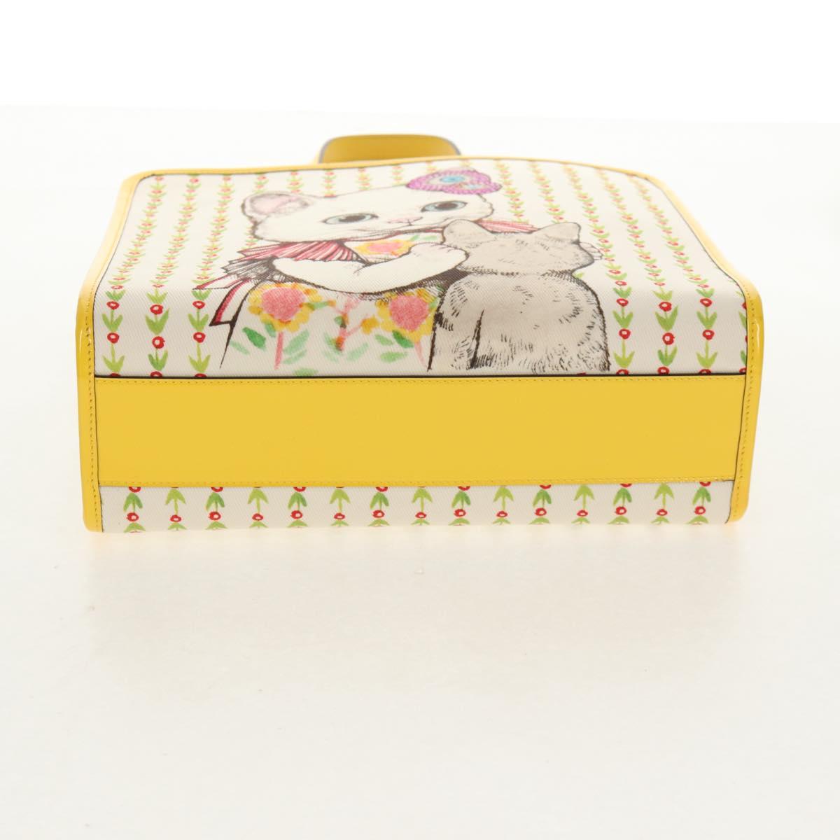 GUCCI Tote Bag Canvas Yellow Silver 605614 Auth 156781M