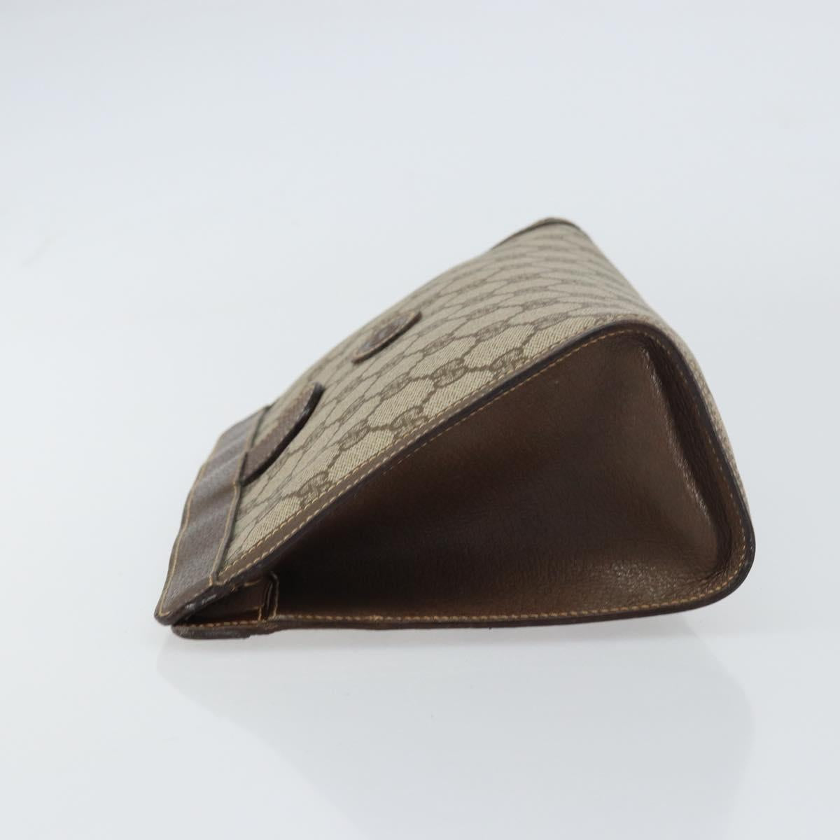 GUCCI GG Supreme Clutch Bag PVC Leather Beige 014 89 0192 Auth 156783