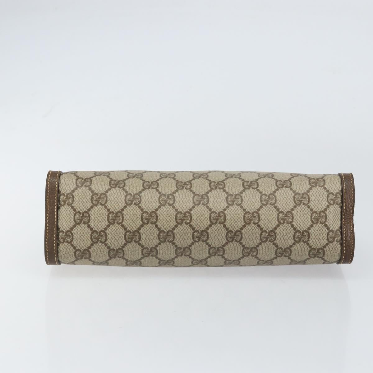 GUCCI GG Supreme Clutch Bag PVC Leather Beige 014 89 0192 Auth 156783