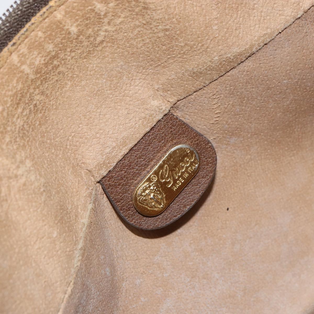 GUCCI GG Supreme Shoulder Bag PVC Leather Beige Gold Auth 156786