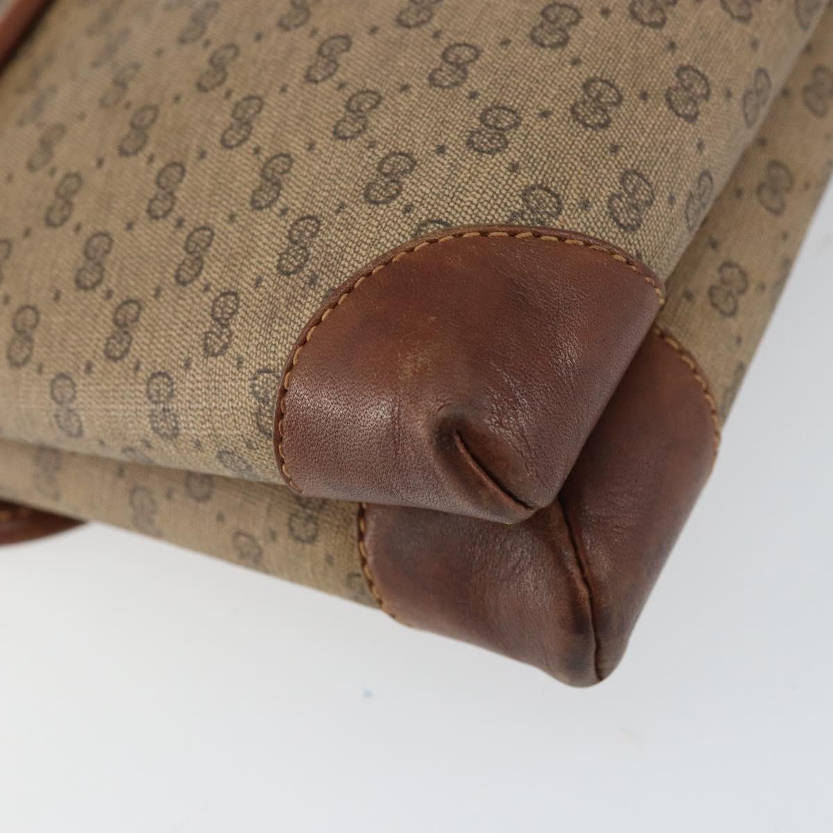GUCCI Micro GG Supreme Shoulder Bag PVC Beige Gold 007 92 5548 Auth 156790