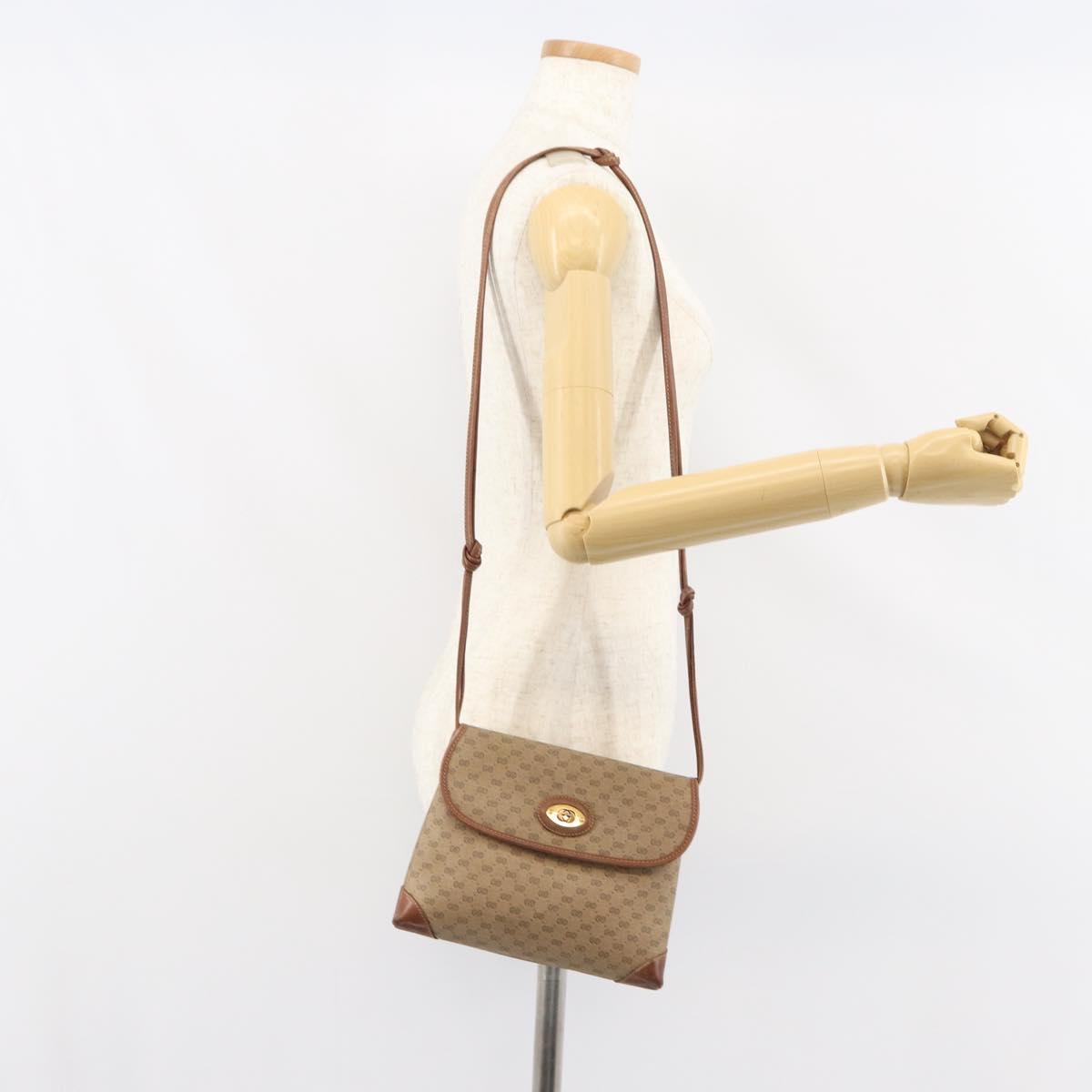 GUCCI Micro GG Supreme Shoulder Bag PVC Beige Gold 007 92 5548 Auth 156790