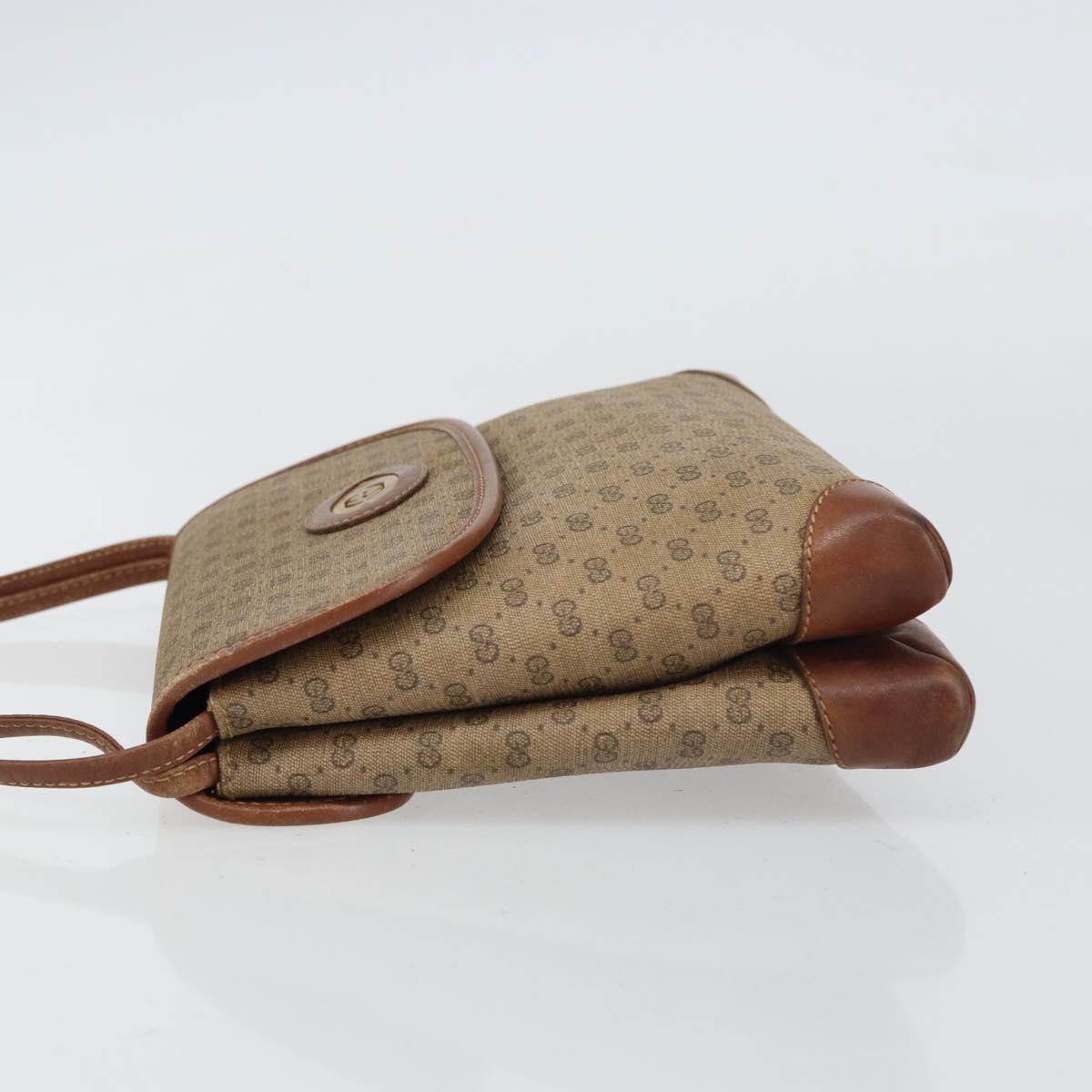 GUCCI Micro GG Supreme Shoulder Bag PVC Beige Gold 007 92 5548 Auth 156790