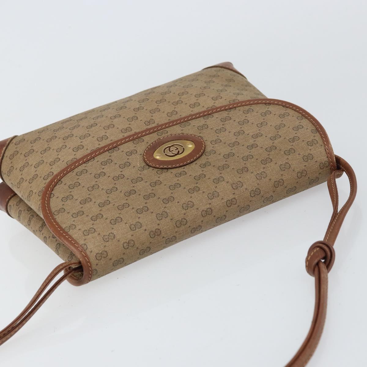 GUCCI Micro GG Supreme Shoulder Bag PVC Beige Gold 007 92 5548 Auth 156790