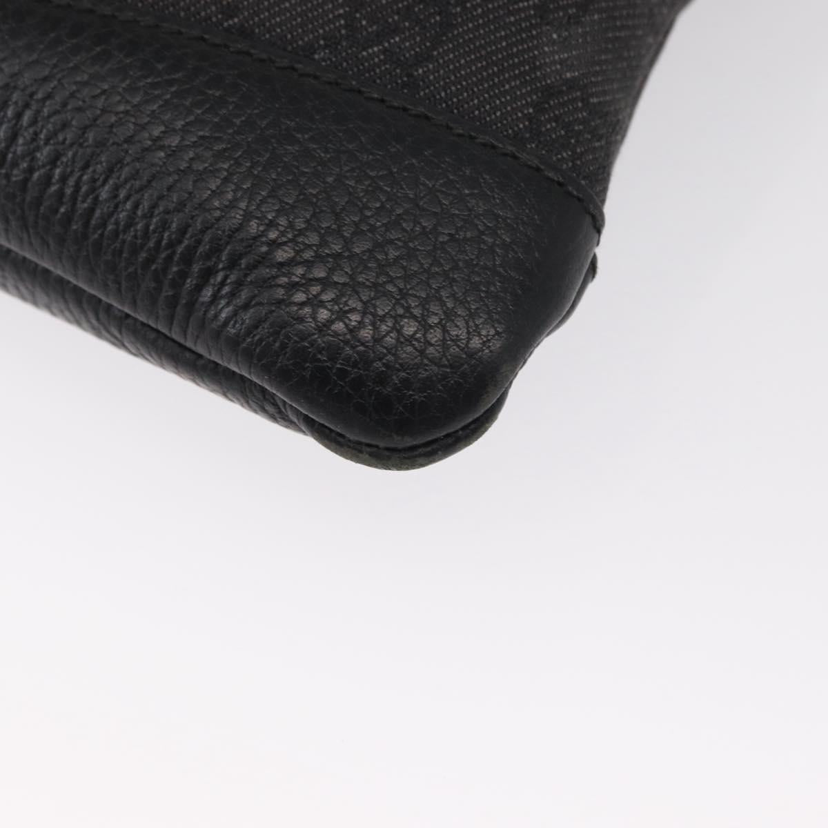 GUCCI GG Canvas Shoulder Bag Black Silver 374414 Auth 156793
