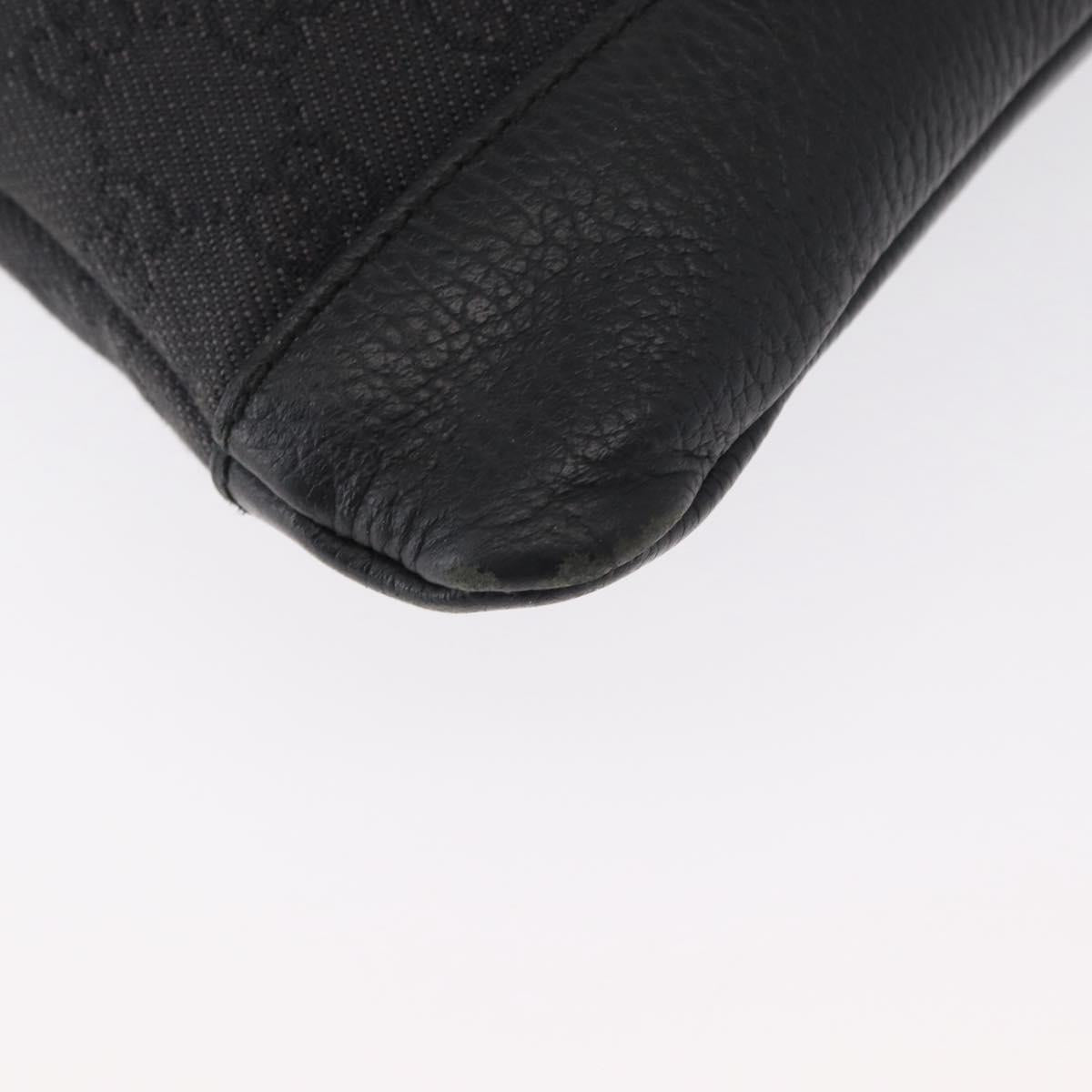 GUCCI GG Canvas Shoulder Bag Black Silver 374414 Auth 156793