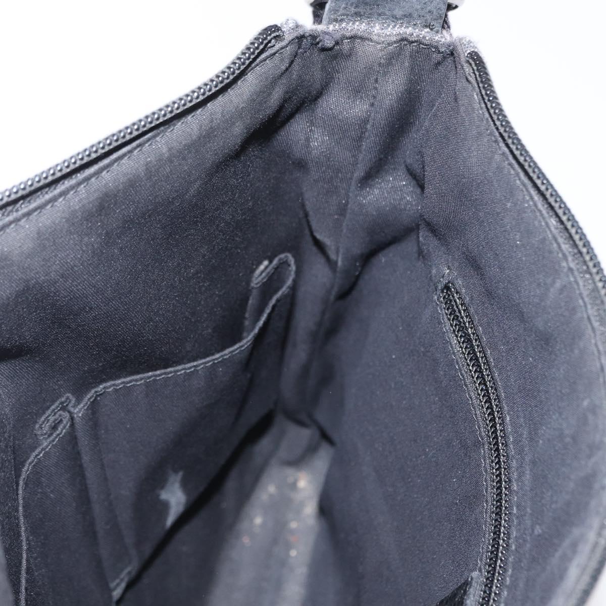 GUCCI GG Canvas Shoulder Bag Black Silver 374414 Auth 156793