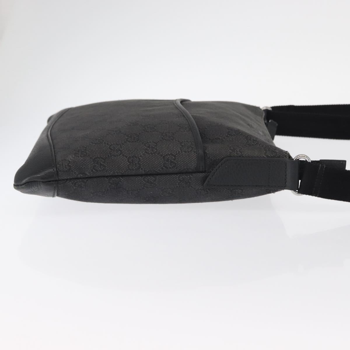 GUCCI GG Canvas Shoulder Bag Black Silver 374414 Auth 156793