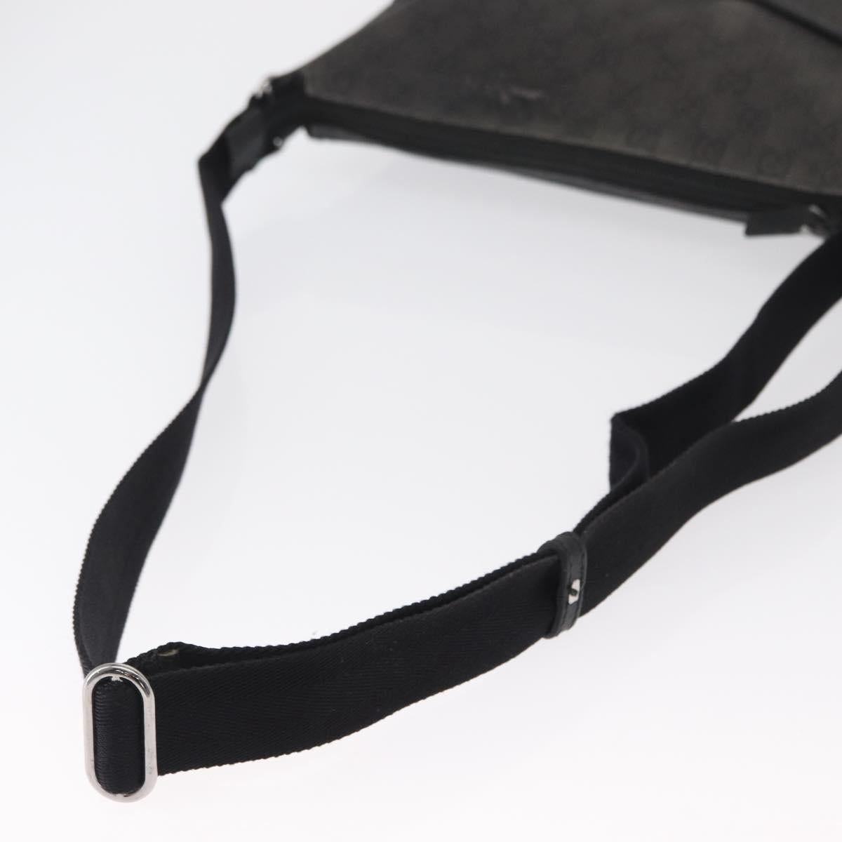 GUCCI GG Canvas Shoulder Bag Black Silver 374414 Auth 156793