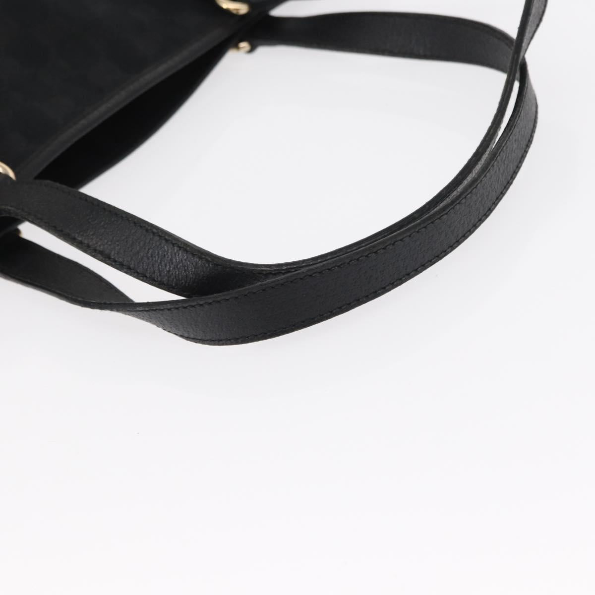 GUCCI GG Canvas Tote Bag Black Gold 153009 Auth 156794