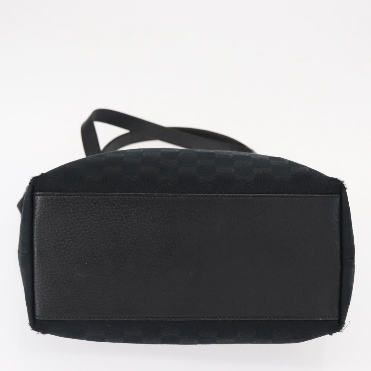 GUCCI GG Canvas Tote Bag Black Gold 153009 Auth 156794