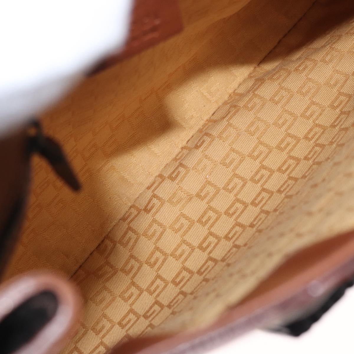 GUCCI Shoulder Bag Leather Brown 105374 Auth 156795
