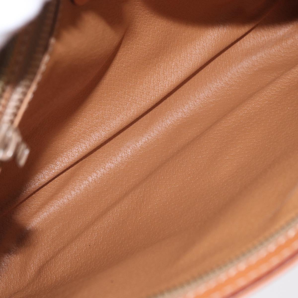 CELINE Macadam Canvas Clutch Bag PVC Beige Gold Auth 156796